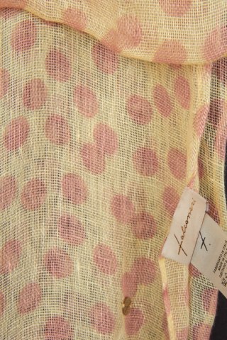 FALCONERI - włoski szal lniany piękny pastelowy kolor w groszki