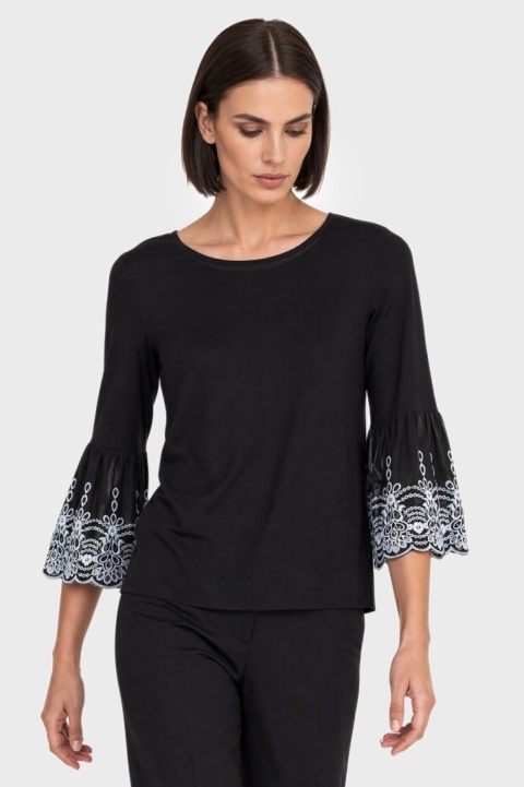 F&F - fenomenalna bluzka haftowane rękawy - 38