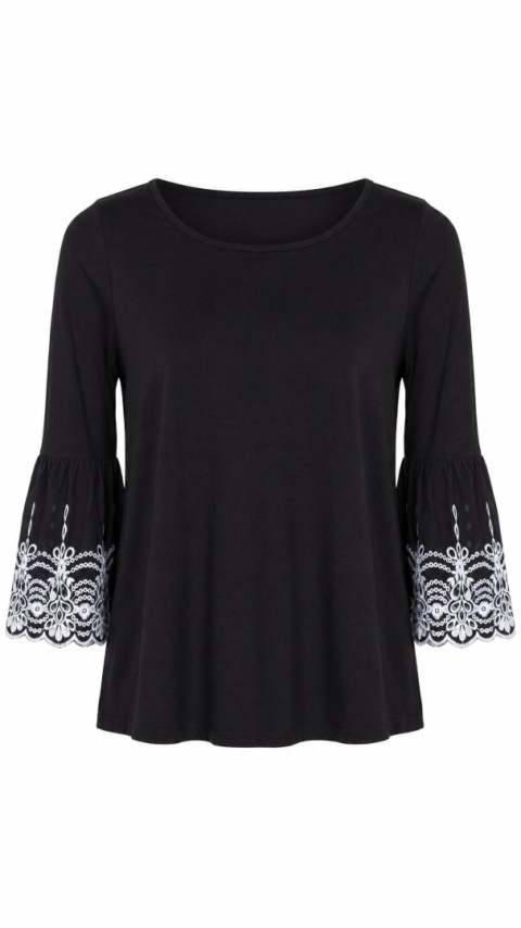 F&F - fenomenalna bluzka haftowane rękawy - 38