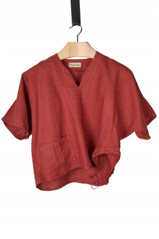 FLAXXXS-minimalistyczna bluzka surowy len-one size