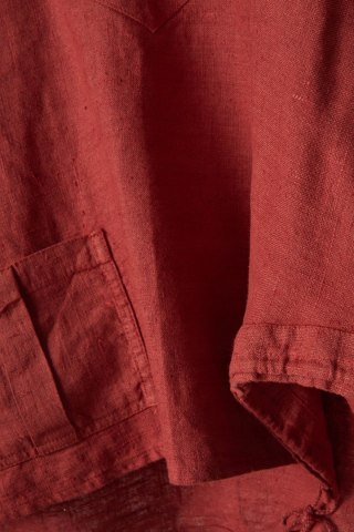 FLAXXXS-minimalistyczna bluzka surowy len-one size