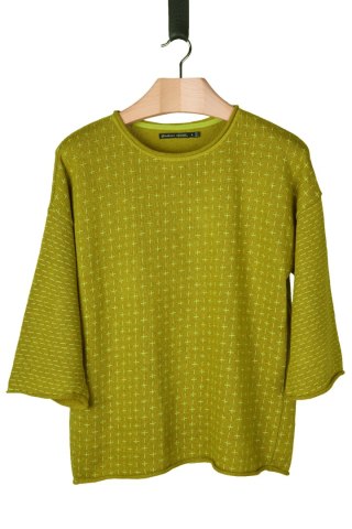 GUDRUN SJODEN - zjawiskowy sweter lniany - L