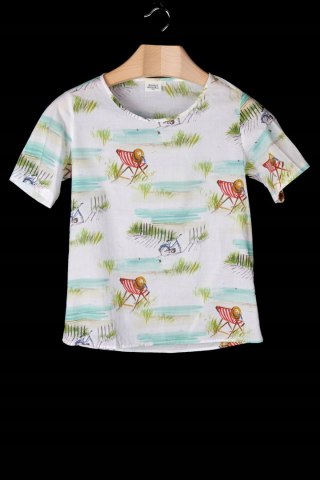 HARTFORD - niebanalna bluzka plażowy print - S