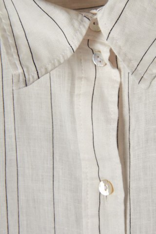 H&M luźna bluzka koszulowa mięciutki len w paski M/L