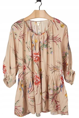 H&M - wyjątkowa kolorowa sukienka chłodna wiskoza piękne kwiaty - L/XL