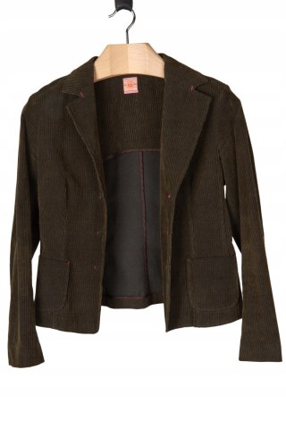 IQ+ - ponadczasowa marynarka bawełna sztruks khaki - 38