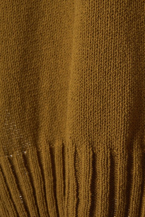 ISCHIKO - luksusowy sweter piękny kolor ochra bawełna - M/L