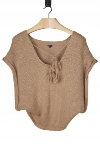 JOSEPH sweter kamizelka pure alpaka kolor camel one size