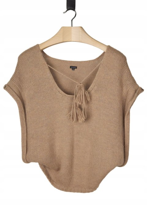 JOSEPH sweter kamizelka pure alpaka kolor camel one size