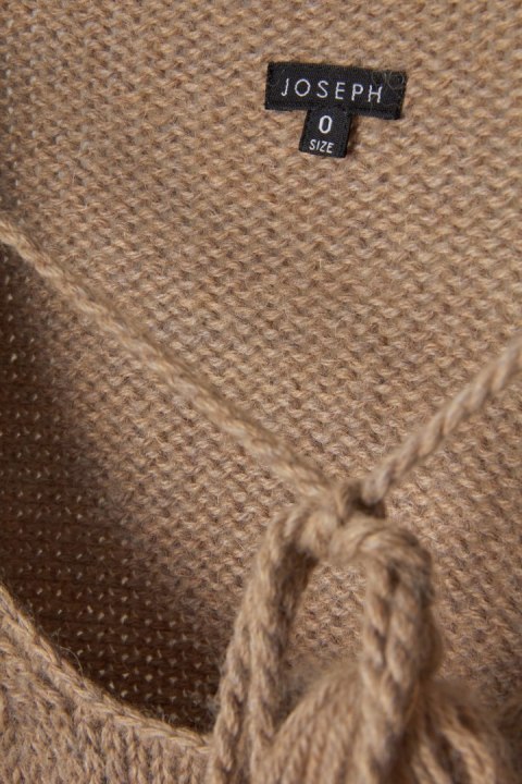 JOSEPH sweter kamizelka pure alpaka kolor camel one size