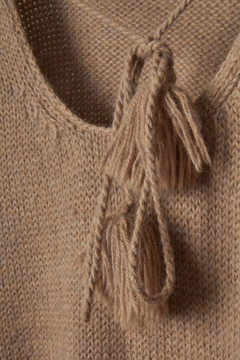 JOSEPH sweter kamizelka pure alpaka kolor camel one size