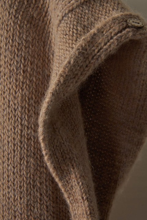 JOSEPH sweter kamizelka pure alpaka kolor camel one size