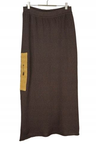 LA CONFIDENCE spódnica wełniana kopertowa piękny czekoladowy brąz M/L