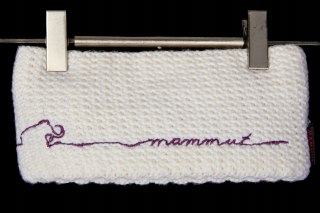 MAMMUT - wełniana opaska wyhaftowane logo podszyta polarem