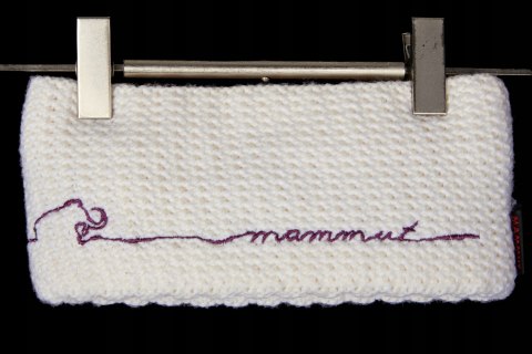 MAMMUT - wełniana opaska wyhaftowane logo podszyta polarem