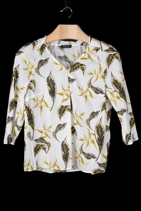 MARC O'POLO - delikatna bluzka koszulowa wzory- 38