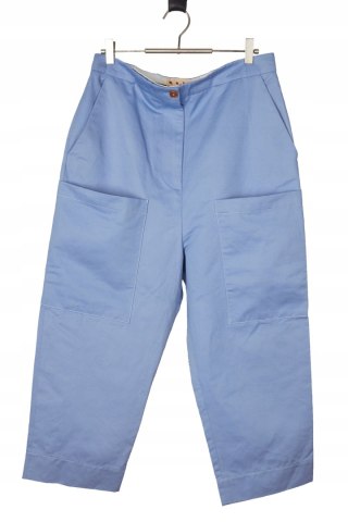 MARNI - luksusowe włoskie spodnie z kieszeniami bawełna len - 40