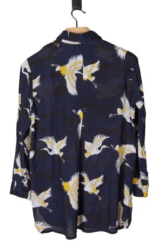 MASAI śliczna bluzka koszulowa tunika motyw żurawi XS/S