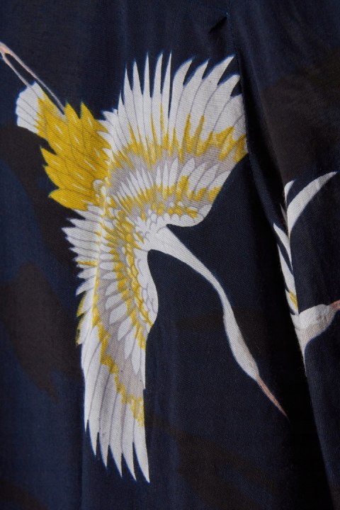 MASAI śliczna bluzka koszulowa tunika motyw żurawi XS/S