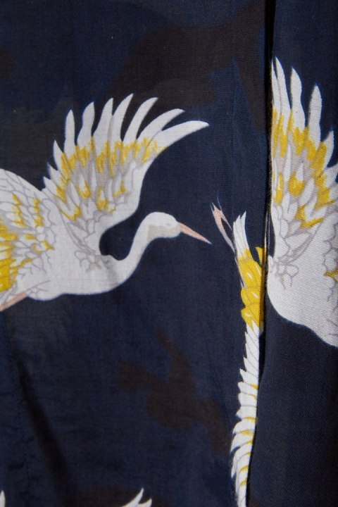 MASAI śliczna bluzka koszulowa tunika motyw żurawi XS/S