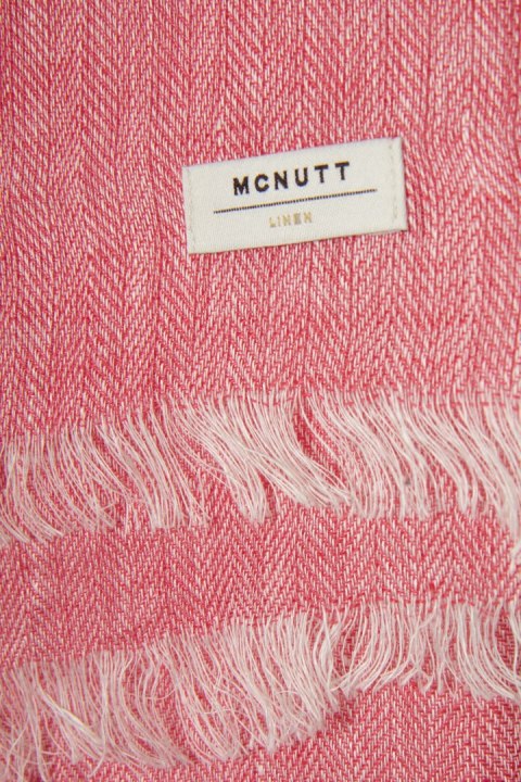 MCNUTT - mięciutki szal lniany piękny koralowy kolor