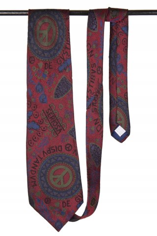 MOSCHINO MILANO fantastyczny jedwabny krawat