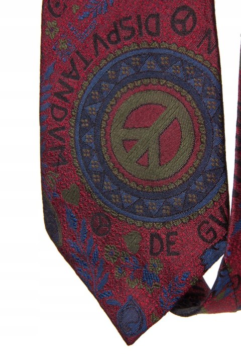 MOSCHINO MILANO fantastyczny jedwabny krawat