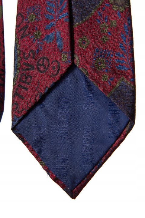 MOSCHINO MILANO fantastyczny jedwabny krawat