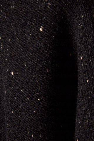 OYUNA - luksusowy sweter wełna kaszmir ciemny brąz melanż - one size