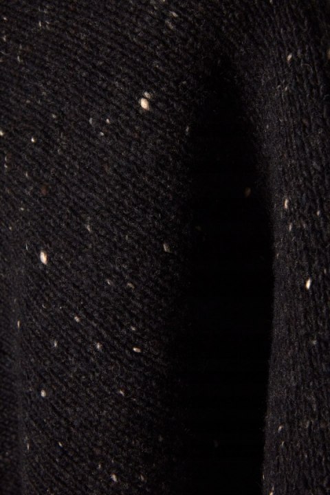 OYUNA - luksusowy sweter wełna kaszmir ciemny brąz melanż - one size