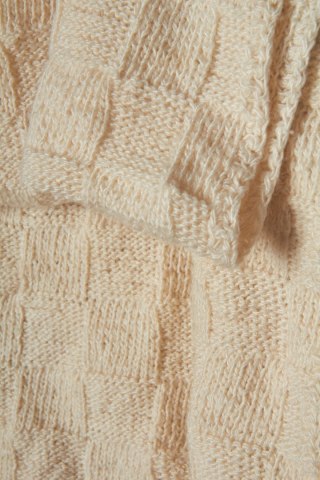 Ogromny szal z frędzlami ręcznie robiony piękny splot