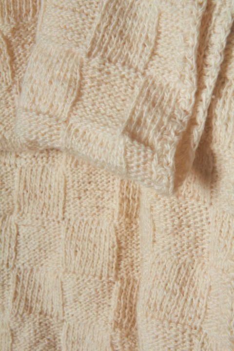 Ogromny szal z frędzlami ręcznie robiony piękny splot