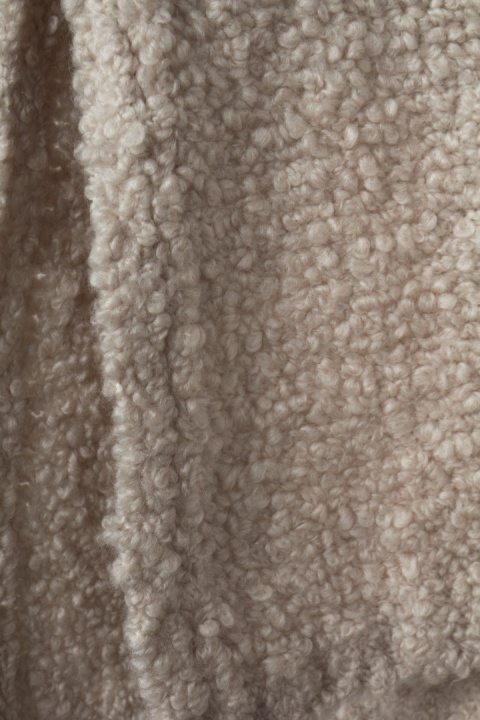 JIGSAW nietuzinkowy mięciutki sweter kamizelka boucle wełna śmietankowa L