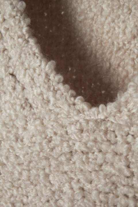 JIGSAW nietuzinkowy mięciutki sweter kamizelka boucle wełna śmietankowa L