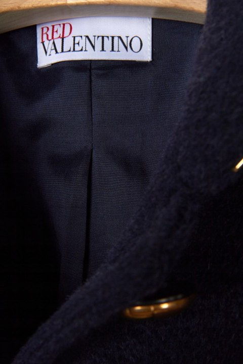 RED VALENTINO - luksusowy płaszcz alpaka wełna - S