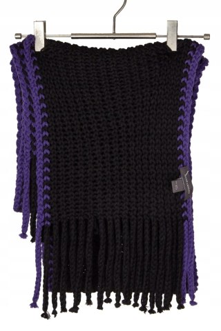 RENE LEZARD - ogromny szal wełna mięsisty z frędzlami