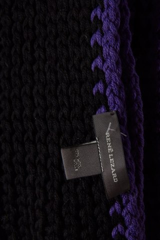 RENE LEZARD - ogromny szal wełna mięsisty z frędzlami