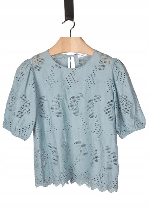 SAMSOE SAMSOE - nietuzinkowa bluzka piękny kolor grynszpan haft - M