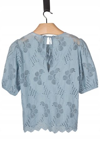 SAMSOE SAMSOE - nietuzinkowa bluzka piękny kolor grynszpan haft - M