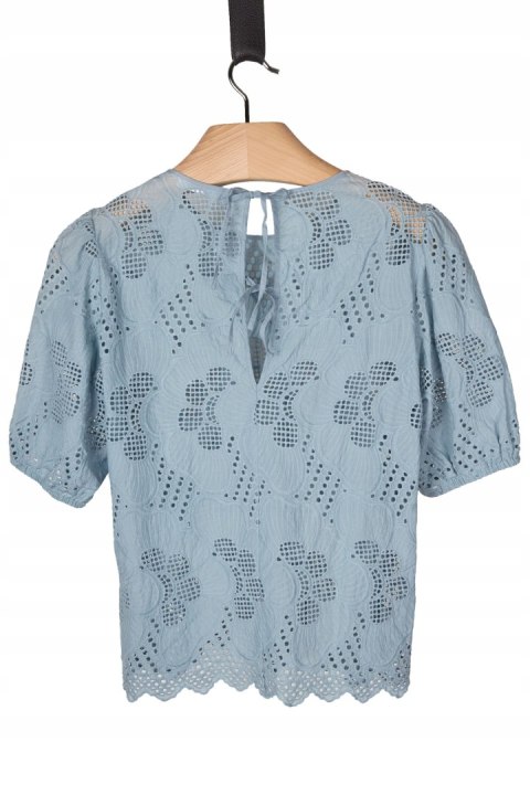 SAMSOE SAMSOE - nietuzinkowa bluzka piękny kolor grynszpan haft - M