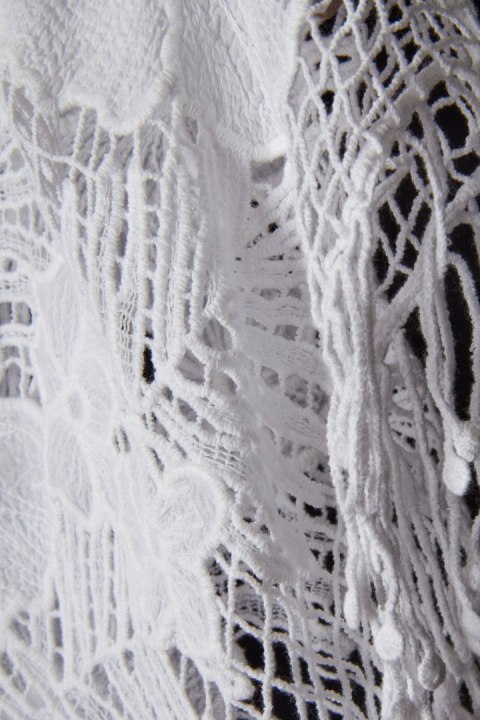 SEAFOLLY - zjawiskowa bluzka koronkowa śnieżna biel plażowa - 0/S