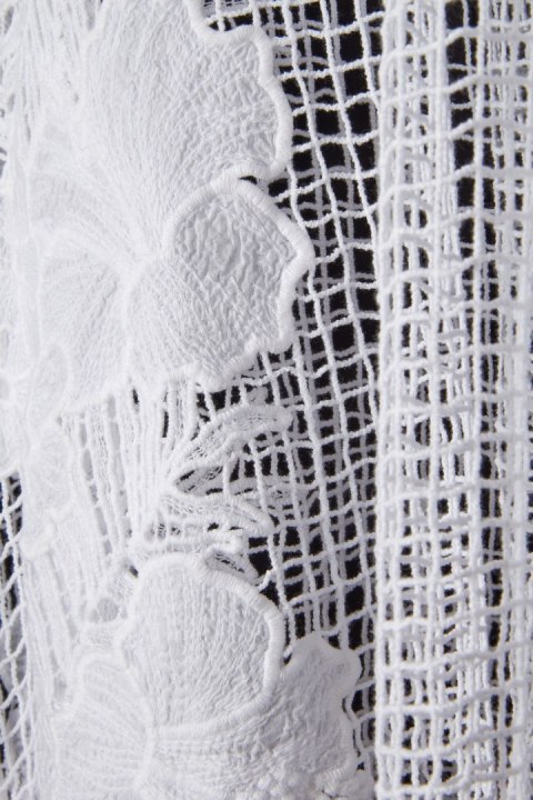 SEAFOLLY - zjawiskowa bluzka koronkowa śnieżna biel plażowa - 0/S