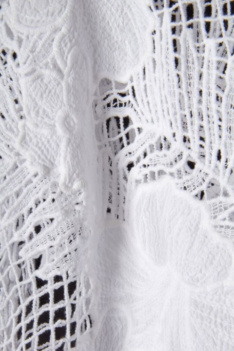 SEAFOLLY - zjawiskowa bluzka koronkowa śnieżna biel plażowa - 0/S