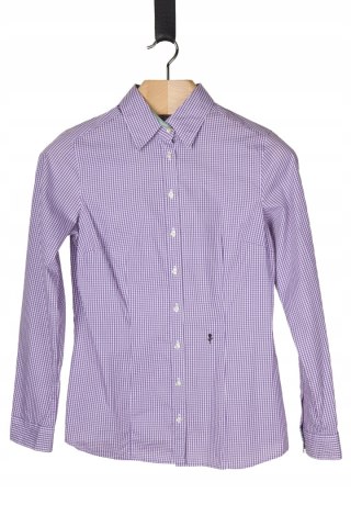 SEIDENSTICKER śliczna bluzka koszulowa liliowy kolor drobna kratka 40