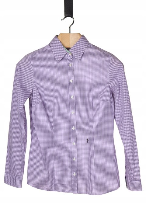 SEIDENSTICKER śliczna bluzka koszulowa liliowy kolor drobna kratka 40