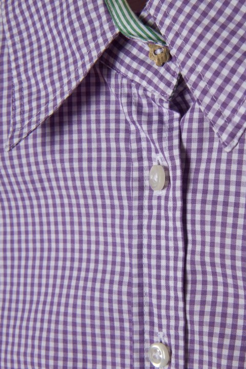 SEIDENSTICKER śliczna bluzka koszulowa liliowy kolor drobna kratka 40