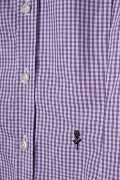 SEIDENSTICKER śliczna bluzka koszulowa liliowy kolor drobna kratka 40