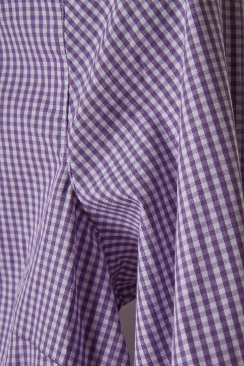 SEIDENSTICKER śliczna bluzka koszulowa liliowy kolor drobna kratka 40