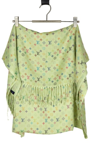 Śliczny pistacjowy szal kaszmir jedwab wzór