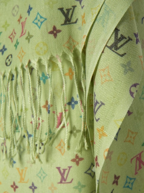 Śliczny pistacjowy szal kaszmir jedwab wzór